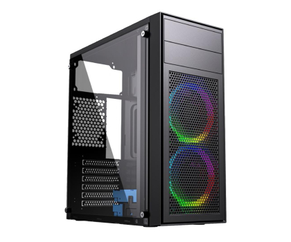 Obudowa GEMBIRD Midi Tower Fornax M100RGB ATX wentylatory RGB Czarna CCC-FC-M100RGB